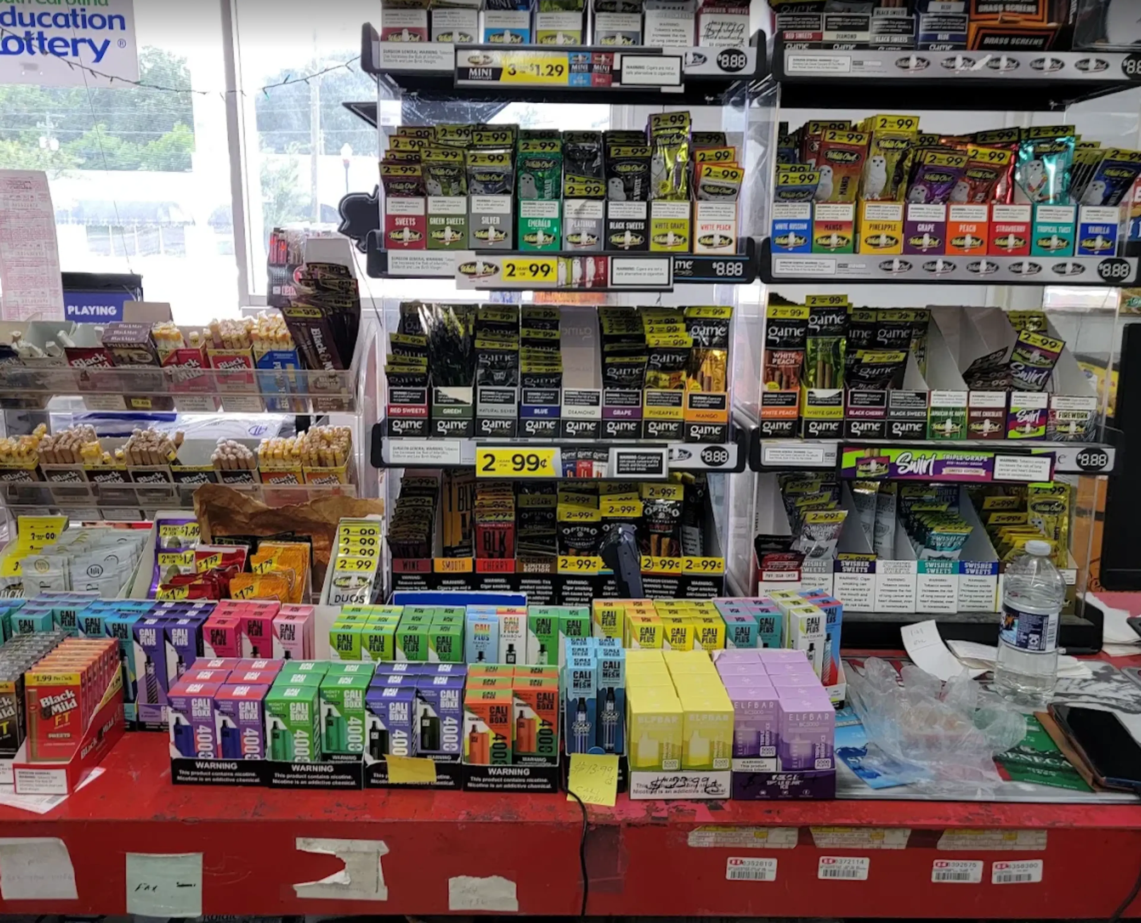 Lottery tickets at the store counter